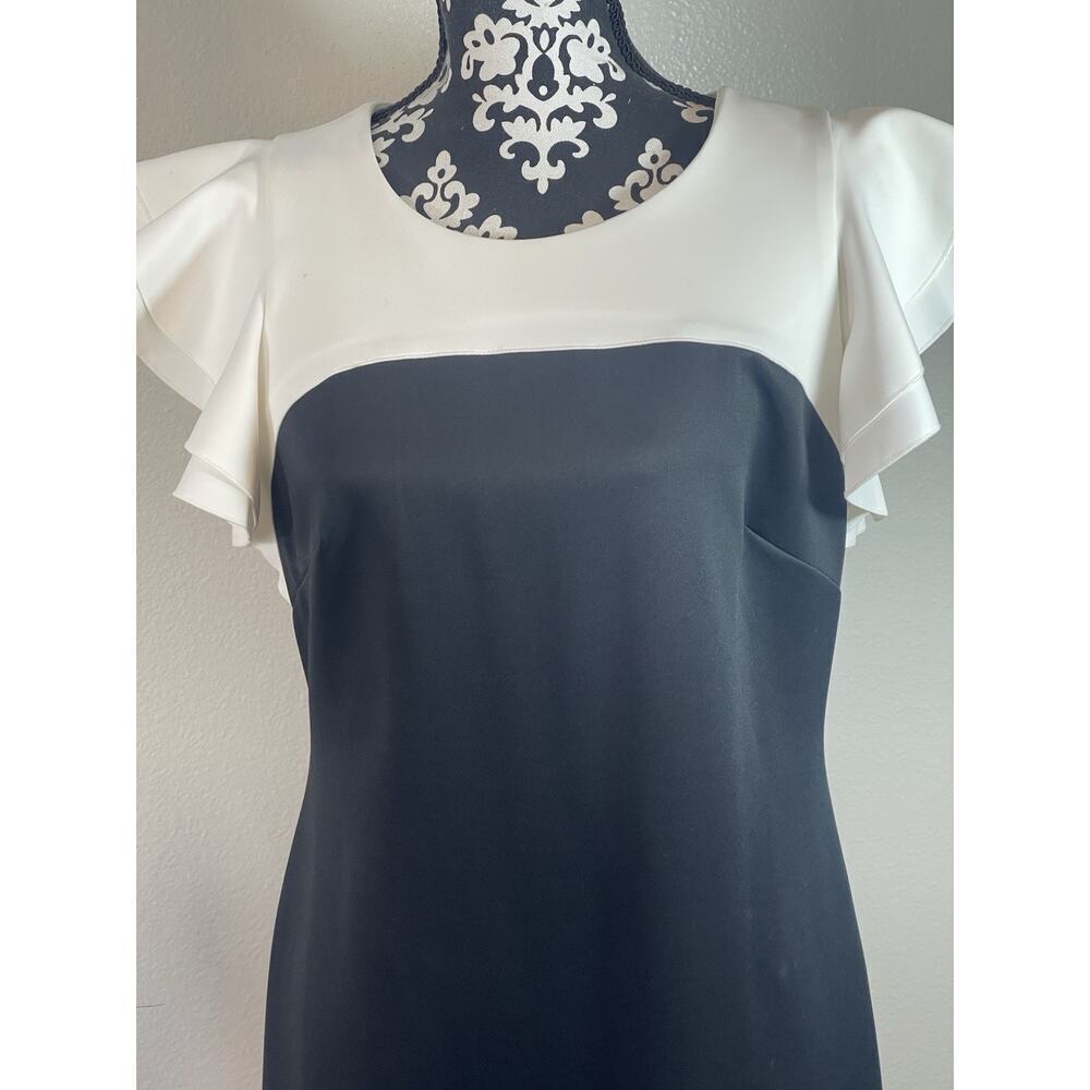 Tommy Hilfiger Dress, Black And White Block Cap Sleeve Size 12 New Without Tags‍ - Picture 2 of 9
